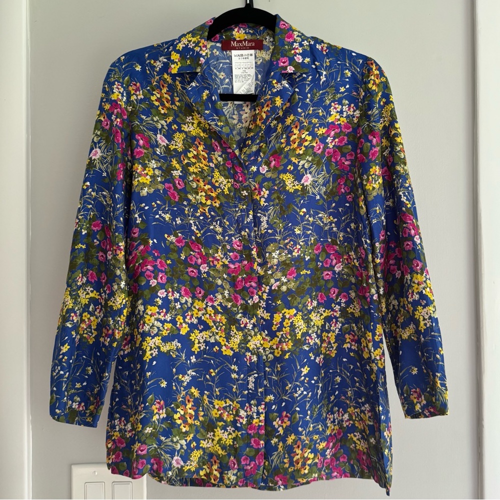 *LIKE NEW* Max Mara Studio Floral Silk Pajama Shirt
